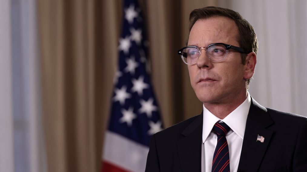 Kiefer Sutherland as Tom Kirkman in the pilot episode of Designated Survivor