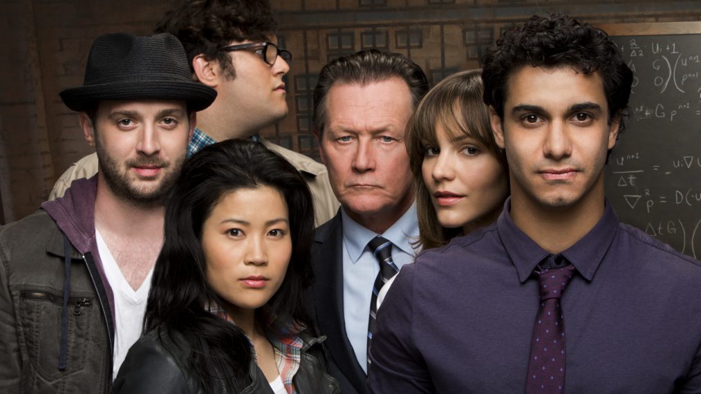 The cast of Scorpion - Robert Patrick as Cabe Gallo, Jadyn Wong as Happy Quinn, Eddie Kaye Thomas as Toby Curtis, Elyes Gabel as Walter O'Brien, Ari Stidham as Sylvest]er Dodd, Katharine McPhee as Paige Dineen