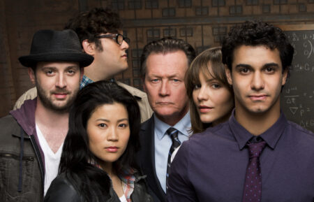 The cast of Scorpion - Robert Patrick as Cabe Gallo, Jadyn Wong as Happy Quinn, Eddie Kaye Thomas as Toby Curtis, Elyes Gabel as Walter O'Brien, Ari Stidham as Sylvest]er Dodd, Katharine McPhee as Paige Dineen