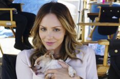 Katharine McPhee on the set of Scorpion