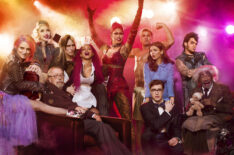 Annaleigh Ashford, Ivy Levan, Tim Curry, Reeve Carney, Christina Milian, Laverne Cox, Staz Nair, Victoria Justice, Ryan McCartan, Adam Lambert and Ben Vereen in The Rocky Horror Picture Show: Let’s Do the Time Warp Again
