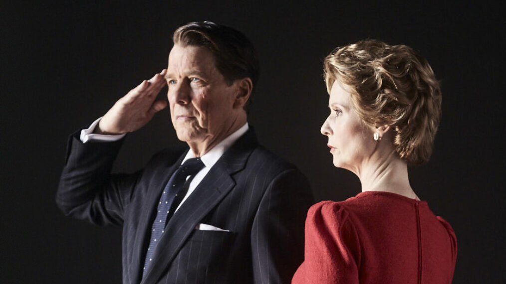 Tim Matheson as Ronald Reagan and Cynthia Nixon as Nancy Reagan in Killing Reagan