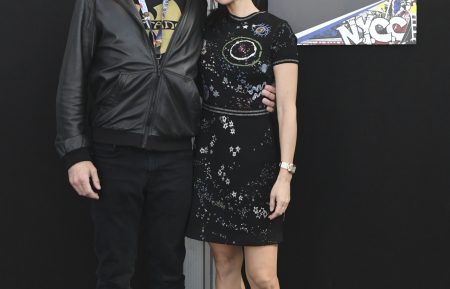 Jonny Lee Miller and Lucy Liu of the CBS series Elementary at New York Comic Con in October 2016