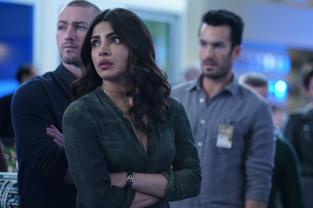 Quantico – “AQUILINE” – At the Farm, the trainees learn their next task is to decide on a drone strike, which triggers Alex’s memories of Simon’s sacrifice. Meanwhile, Shelby and Leon’s relationship reaches the next level, and Nimah advises Alex and Ryan not to trust Harry. In the future, Alex questions if she can trust Lydia, leading to combat between the two, on “Quantico,” airing SUNDAY, NOVEMBER 6 (10:00-11:00 p.m. EST), on the ABC Television Network. (ABC/Nicole Rivelli) JAKE MCLAUGHLIN, PRIYANKA CHOPRA, AARON DIAZ