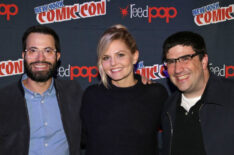 'Once Upon a Time' co-creators and executive producers Edward Kitsis and Adam Horowitz with series star Jennifer Morrison at the Comic-Con Convention