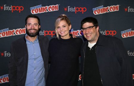 'Once Upon a Time' co-creators and executive producers Edward Kitsis and Adam Horowitz with series star Jennifer Morrison at the Comic-Con Convention