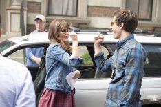 Zooey Deschanel and Andy Samberg in a Brooklyn Nine-nine and New Girl crossover