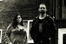 Destination America - Paranormal Lockdown: The Black Monk House - Katrina Weidman and Nick Groff stand in front of Black Monk House