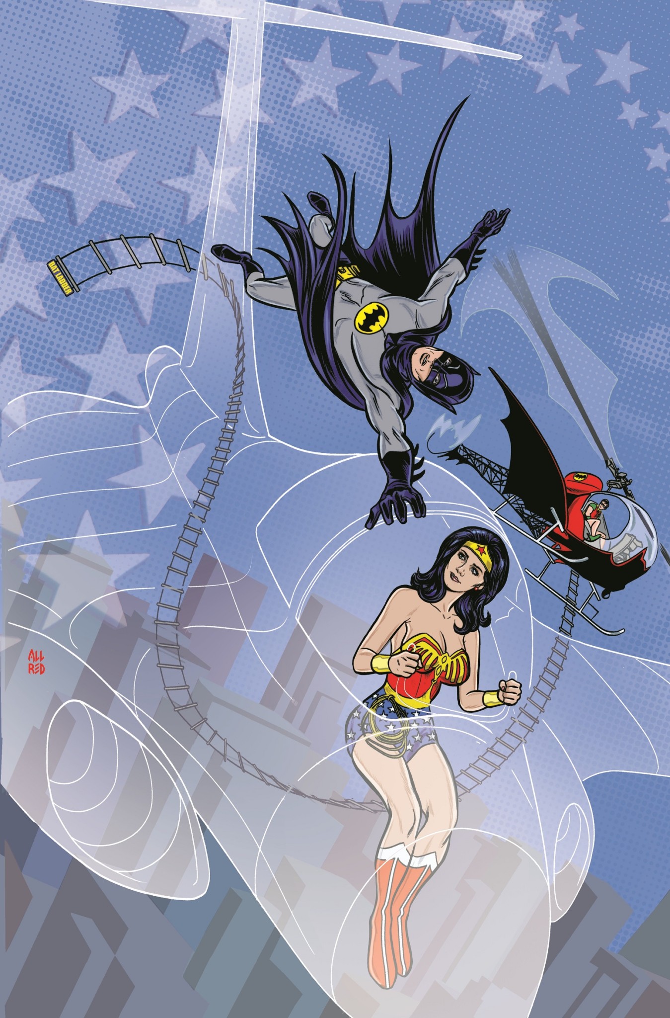 Batman '66 Meets Wonder Woman '77 issue No. 1 cover by Michael Allred
