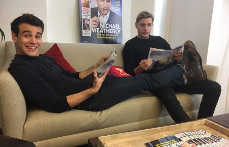 Shadowhunters stars Alberto Rosende and Dominic Sherwood at the TV Guide Magazine offices