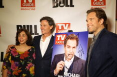 TV Guide Magazine Editorial Director Nerina Rammairone, Publisher Paul Turcotte & Michael Weatherly