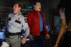 Ash vs. Evil Dead - Stephen Lovat (Sheriff Thomas Emery) and Bruce Campbell (Ash)