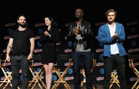 Marvel's Iron Fist NYCC - Charlie Cox (Daredevil), Krysten Ritter (Jessica Jones), Mike Colter (Luke Cage), and Finn Jones (Iron Fist)