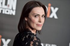 Michelle Forbes arrives at the premiere of the EPIX Original Series Berlin Station