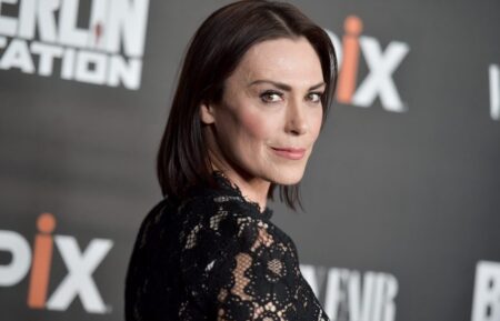 Michelle Forbes arrives at the premiere of the EPIX Original Series Berlin Station