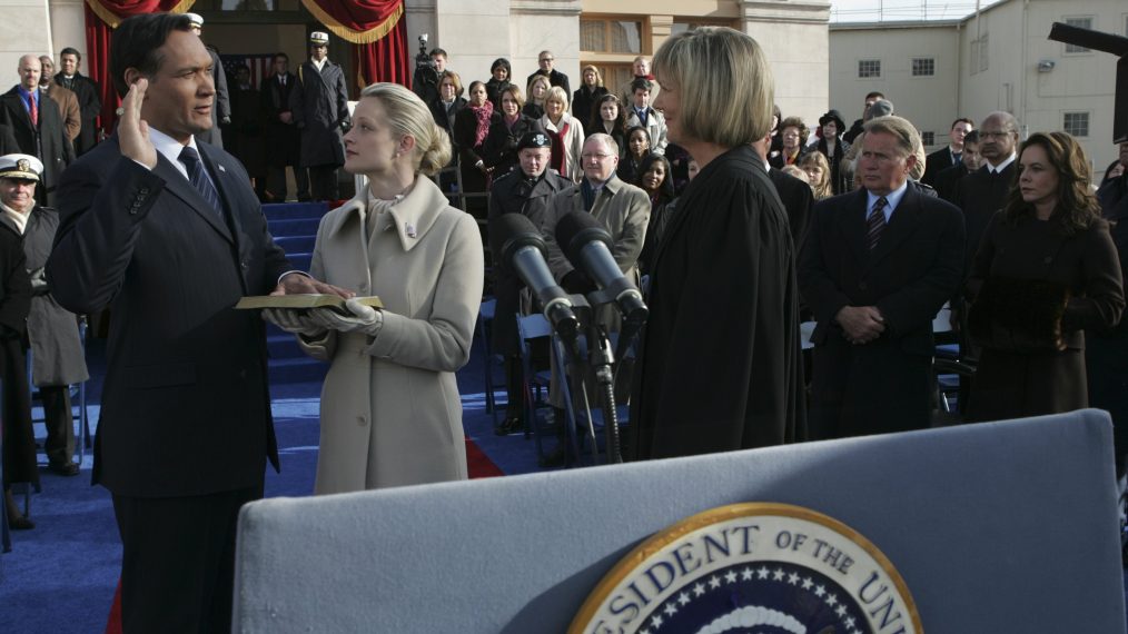 The West Wing - Jimmy Smits as President Matthew Santos, Teri Polo as Helen Santos, Ann Ryerson as Chief Justice, Martin Sheen as President Josiah 'Jed' Bartlet, Stockard Channing as Abbey Bartlet