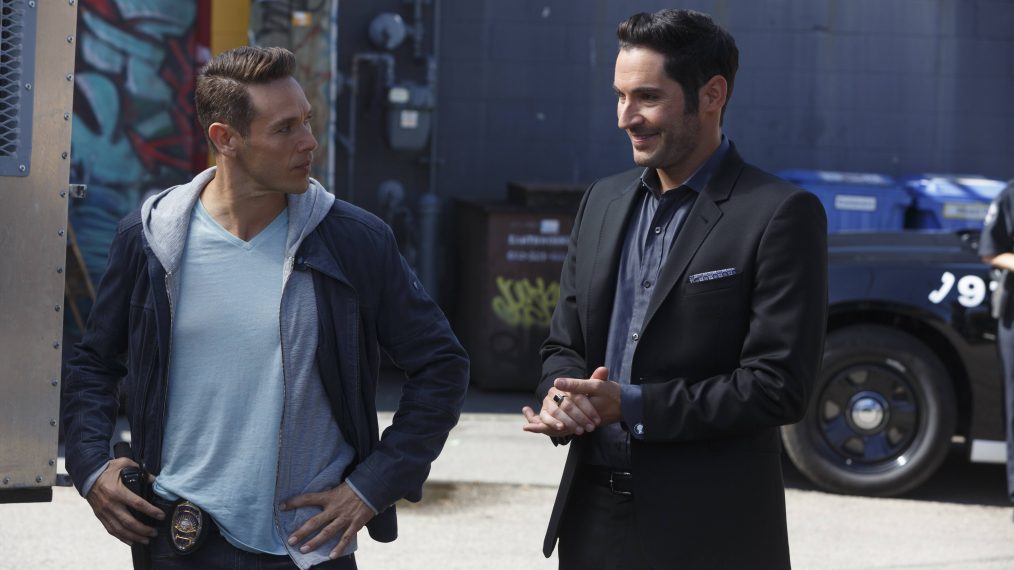 Kevin Alejandro and Tom Ellis in the 'My Little Monkey' episode of Lucifer