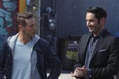 Kevin Alejandro and Tom Ellis in the 'My Little Monkey' episode of Lucifer