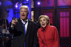 Alec Baldwin as Republican Presidential Candidate Donald Trump and Kate McKinnon as Democratic Presidential Candidate Hillary Clinton on Saturday Night Live - Season 42