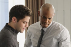 Jeremy Jordan as Winn Schott and Mehcad Brooks as James Olsen in Supergirl - 'The Darkest Places'