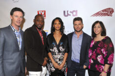 Paul Turcotte, Omar Epps, Cynthia Addai-Robinson, Ryan Phillippe, and Nerina Rammairone attend the TV Guide and USA Network celebration of Ryan Phillippe's TV Guide Magazine cover in 2016