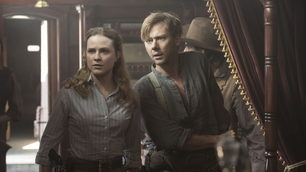 Evan Rachel Wood and Jimmi Simpson in Westworld