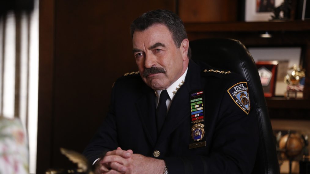 Blue Bloods -- "The Greater Good" -- Danny's world is rocked when Robert Lewis (Michael Imperioli) in the Attorney General's office obtains new evidence against him in the self-defense shooting case of serial killer Thomas Wilder. Also, Jamie and Eddie respond to a car crash involving a high-profile drunk driver, and Frank is asked by Grace Edwards (Lori Loughlin), the wife of a slain police officer, to keep her only son out of the police force, on the seventh season premiere of BLUE BLOODS, Friday, Sept. 23 (10:00-11:00 PM, ET/PT) on the CBS Television Network. Pictured: Tom Selleck. Photo: Craig Blankenhorn/CBS ©2016 CBS Broadcasting Inc. All Rights Reserved.