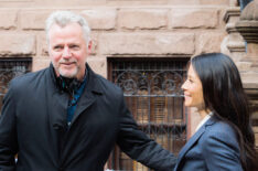 Aidan Quinn and Lucy Liu on the set of Elementary - 'It Serves You Right To Suffer'