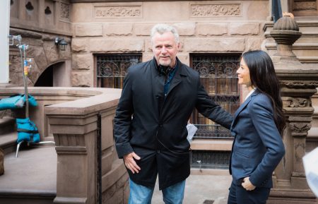 Aidan Quinn and Lucy Liu on the set of Elementary - 'It Serves You Right To Suffer'