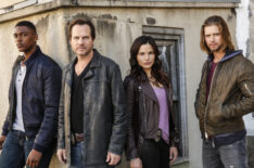 Training Day - Justin Cornwell as Kyle Craig, Bill Paxton as Frank Rourke, Katrina Law as Rebecca Lee, and Drew Van Acker as Tommy Campbell