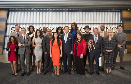 The New Celebrity Apprentice - Season 15 - Matt Iseman, Laila Ali, Ricky Williams, Porsha Williams, Lisa Leslie, Boy George, Eric Dickerson, Chael Sonnen, Nicole Polizzi, Carson Kressley, Brooke Burke, Vince Neil, Kyle Richards, Arnold Schwarzenegger, Carnie Wilson, Jon Lovitz, Carrie Keagan