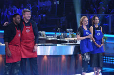 Anthony Anderson, Chef Gordon Ramsay, pastry chef Christina Tosi and Jordana Brewster in the all-new Masterchef Celebrity Showdown