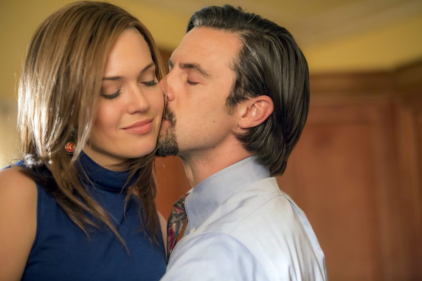 GG2017.NOMS, season 1 This Is Us -- "The Best Washing Machine in the Whole World " Episode 107 -- Pictured: (l-r) Mandy Moore as Rebecca, Milo Ventimiglia as Jack -- (Photo by: Ron Batzdorff/NBC)
