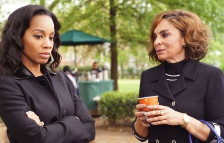 Anika Noni Rose as Dr. Eva Fletcher and Jasmine Guy as Ella Grace Caldwell in The Quad