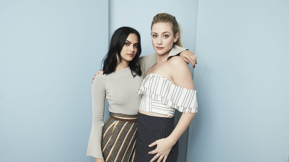 Camila Mendes and Lili Reinhart from CW's 'Riverdale' pose in the Getty Images Portrait Studio at the 2017 Winter Television Critics Association press tour