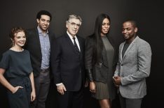 The cast of Doubt - Dreama Walker, Kobi Libii, Elliott Gould, Laverne Cox, and Dule Hill