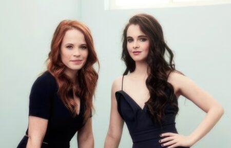 Katie Leclerc and Vanessa Marano of 'Switched At Birth' pose in the Getty Images Portrait Studio during Freeform's portion of the 2017 Winter Television Critics Association Press Tour