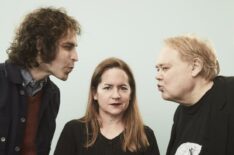 Writer/director Jonathan Krisel and actors Martha Kelly and Louie Anderson of the television show 'Baskets' pose in the Getty Images Portrait Studio during the FX portion of the 2017 Winter Television Critics Association Press Tour