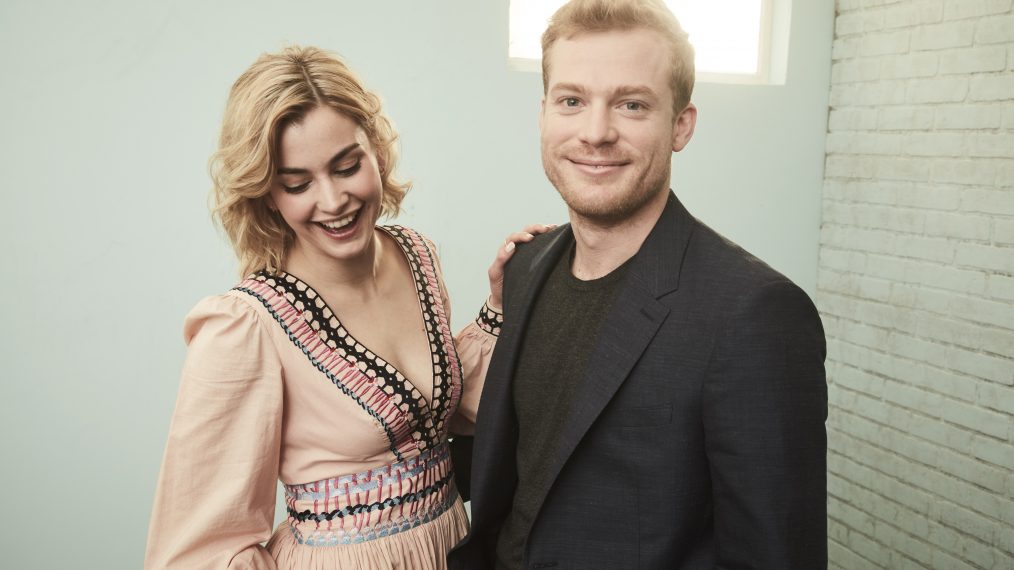 Stefanie Martini and Sam Reid from PBS's 'Prime Suspect: Tennison' pose in the Getty Images Portrait Studio at the 2017 Winter Television Critics Association press tour