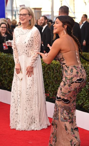 Meryl Streep and Gina Rodriguez attend The 23rd Annual Screen Actors Guild Awards