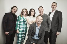 The cast of Nobodies at 2017 Winter TCAs - Ben Falcone, Melissa McCarthy, Rachel Ramras, Hugh Davidson, Larry Dorf, and Michael McDonald