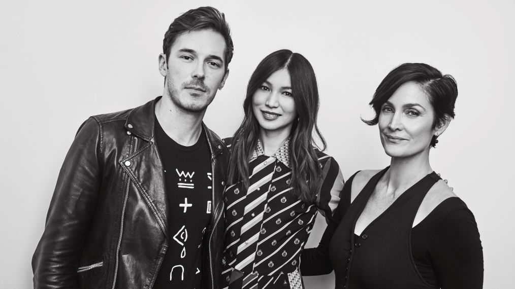 Sam Palladio, Gemma Chan and Carrie-Anne Moss