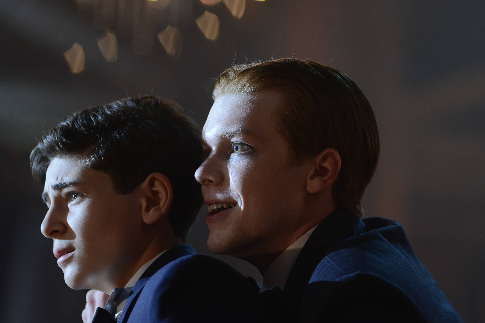 GOTHAM: (L-R) Bruce (David Mazouz) and Jerome (guest star Cameron Monaghan) in ÒRise of the Villains: The Last LaughÓ episode of GOTHAM airing Monday, Oct. 5 (8:00-9:00 PM ET/PT) on FOX. ©2015 Fox Broadcasting Co. Cr: Nicole Rivelli/FOX.