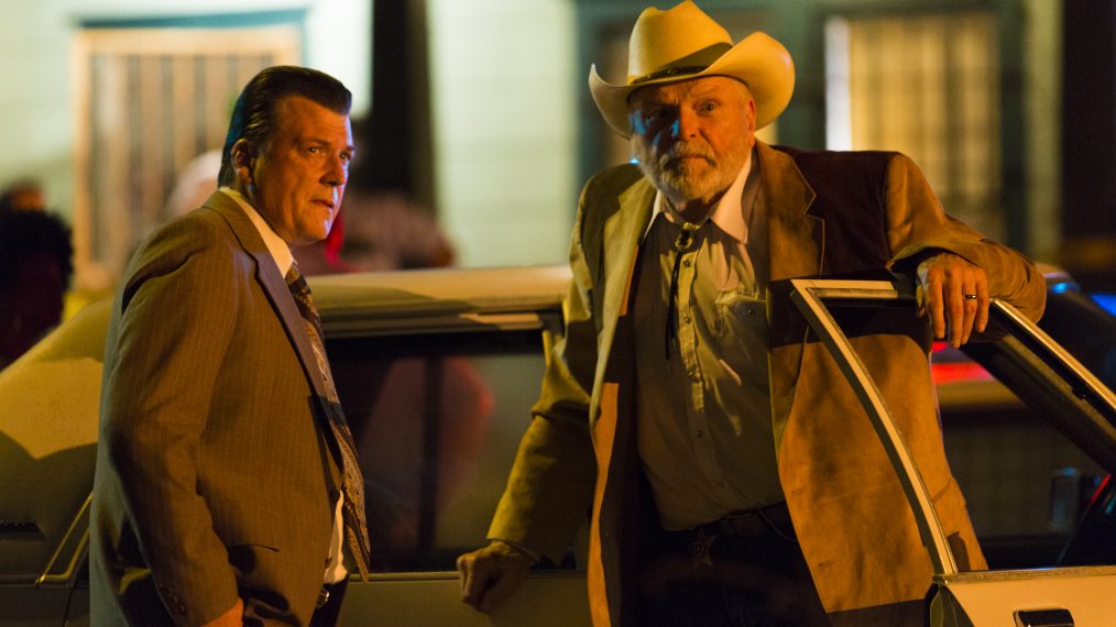 Douglas M. Griffin as Det. Charlie Blank and Brian Dennehy as Valentine Otis in Hap and Leonard Season 2