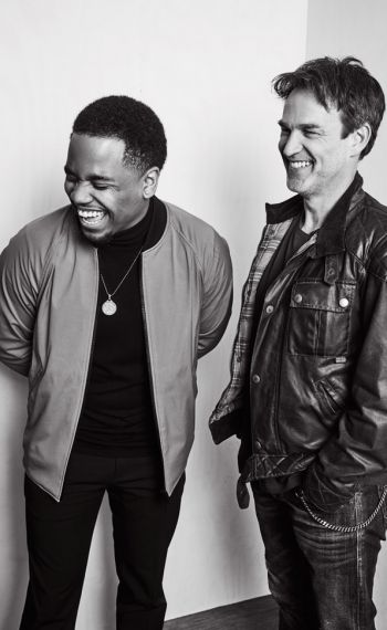 Mack Wilds and Stephen Moyer of the television show 'Shots Fired'