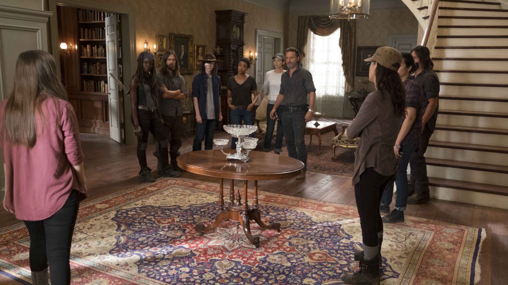 Michonne, Jesus, Carl, Sasha, Maggie, Rick, Daryl, Tara, Rosita and Enid