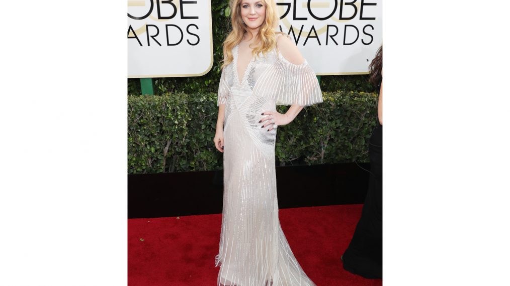 Drew Barrymore arrives to the 74th Annual Golden Globe Awards