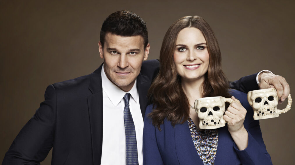 Bones - David Boreanaz as FBI Special Agent Seeley Booth and Emily Deschanel as Dr. Temperance Brennan