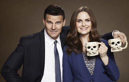 Bones - David Boreanaz as FBI Special Agent Seeley Booth and Emily Deschanel as Dr. Temperance Brennan