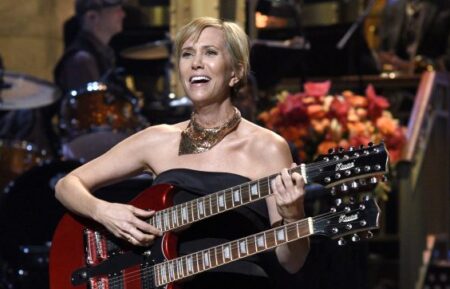 Kristen Wiig performs during 'Kristen Wiig's Thanksgiving Monologue' - Saturday Night Live - Season 42